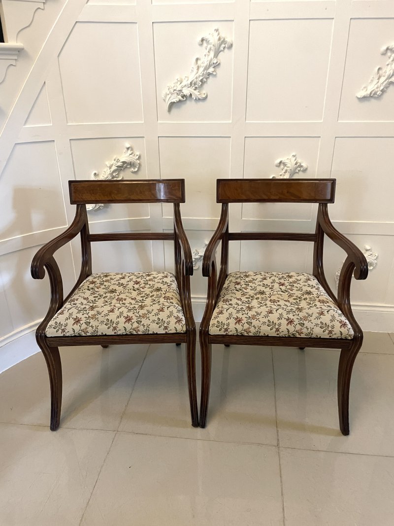 Set of 6 Antique Regency Quality Mahogany Dining Chairs - Image 3